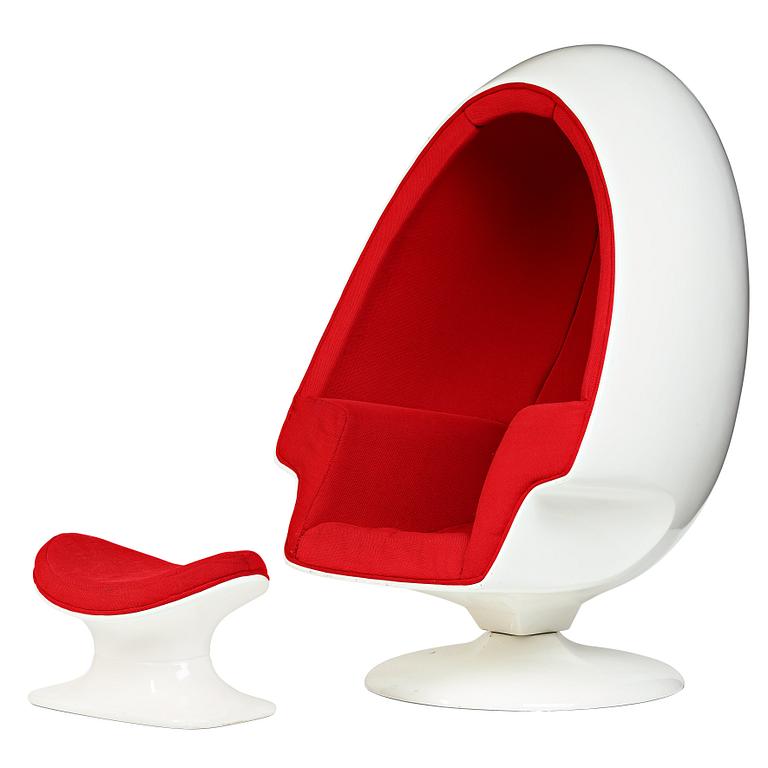 LEE WEST, an "Egg Chair" and ottoman, Lee West inc. USA 1970´s.