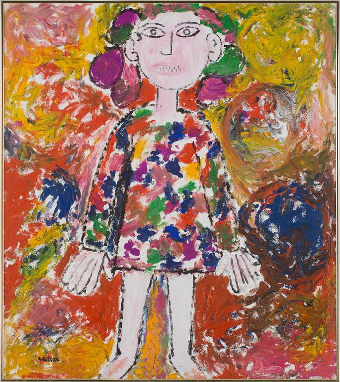 GUNNAR GREIBER, akryl på pannå, signerad .