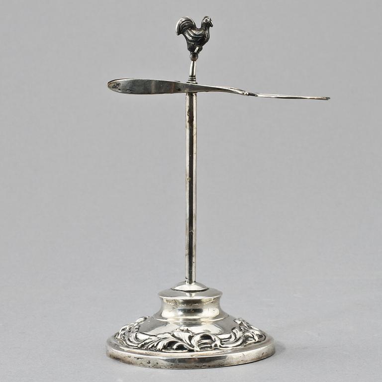 VAXSTAPELSTÄLL, silver, Abraham Edborg, Jönköping, 1849.