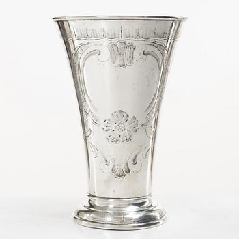 C.G. Hallberg, Beaker, silver, Rococo style, Stockholm 1931.