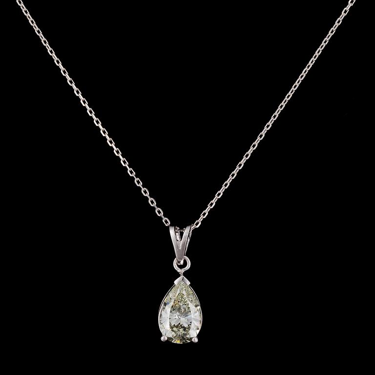 PENDANT, pear cut diamond, app. 2.03 cts.