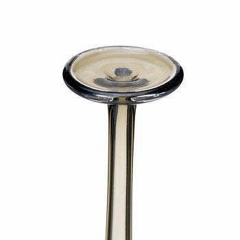 Nils Landberg, a red and green tinted glass vase, Orrefors 1961.