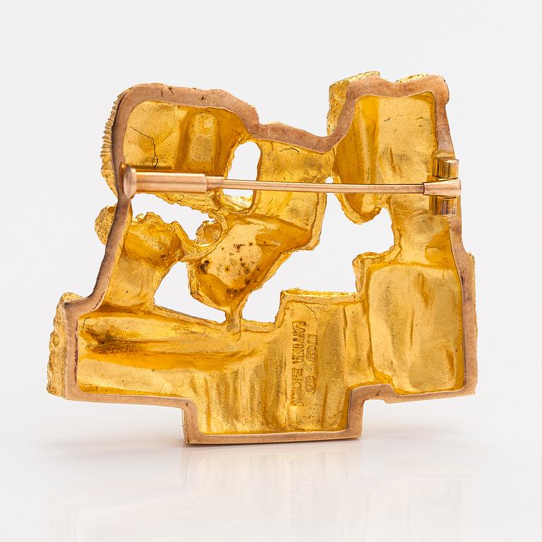 A 14K gold brooch "Drift wood". Lapponia 1973.