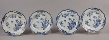TALLRIKAR, 4 st, porslin. Kina, Qianlong 1736-95.