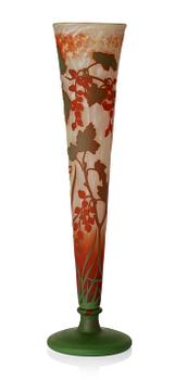 836. A Daum Art Nouveau cameo glass vase, Nancy, France.