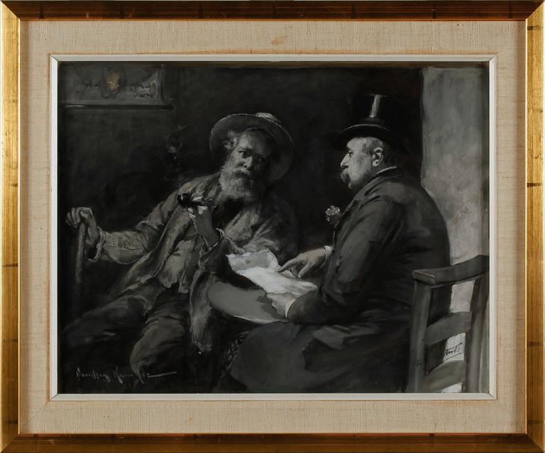 DAVIDSON KNOWLES, gouache, signerad.