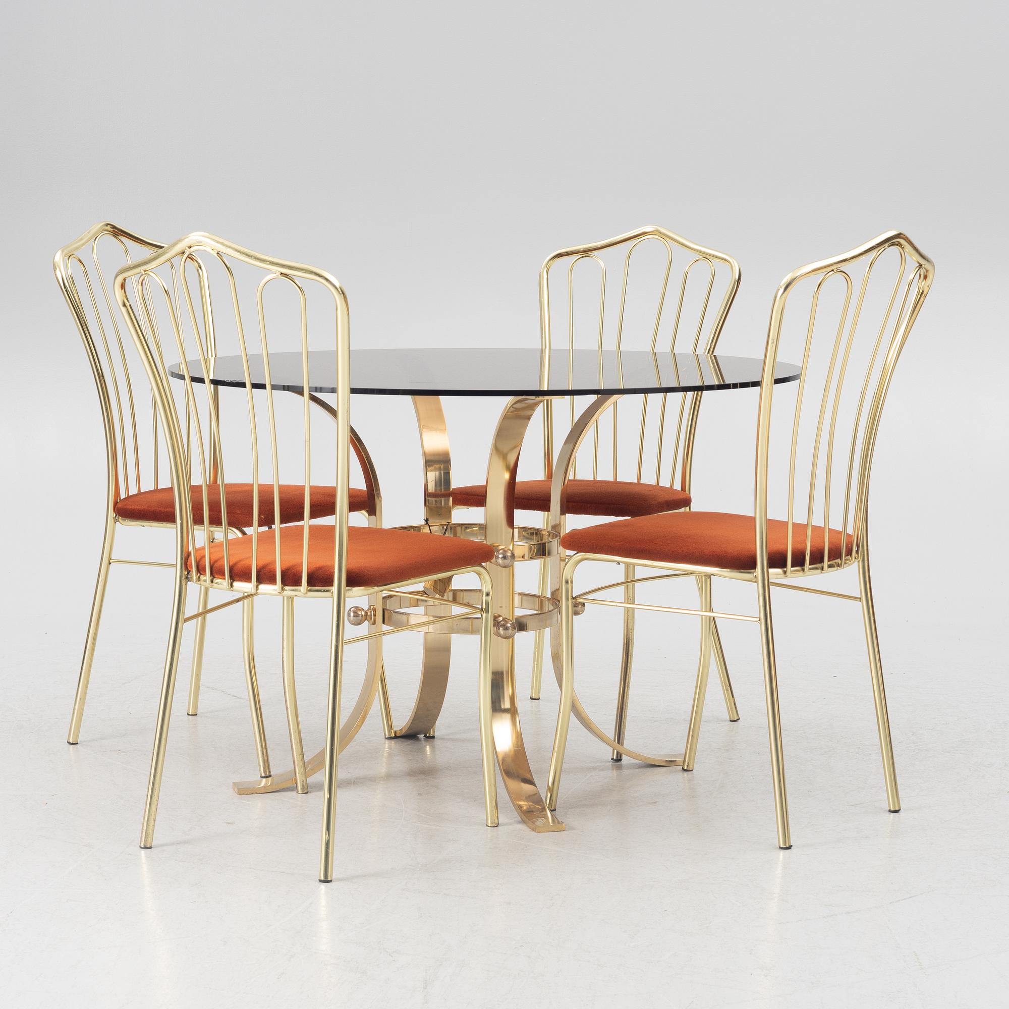 Dining group, 5 pieces, Italy, 1980s.