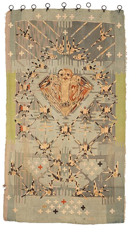 Annie Frykholm, a tapestry, tapestry weave ("Hauteliss textile"), ca 252,5-258 x 141-146 cm, signerad NK TG AFm.