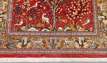 A Gohm figural rug, silk, signed, c. 149 x 96 cm.