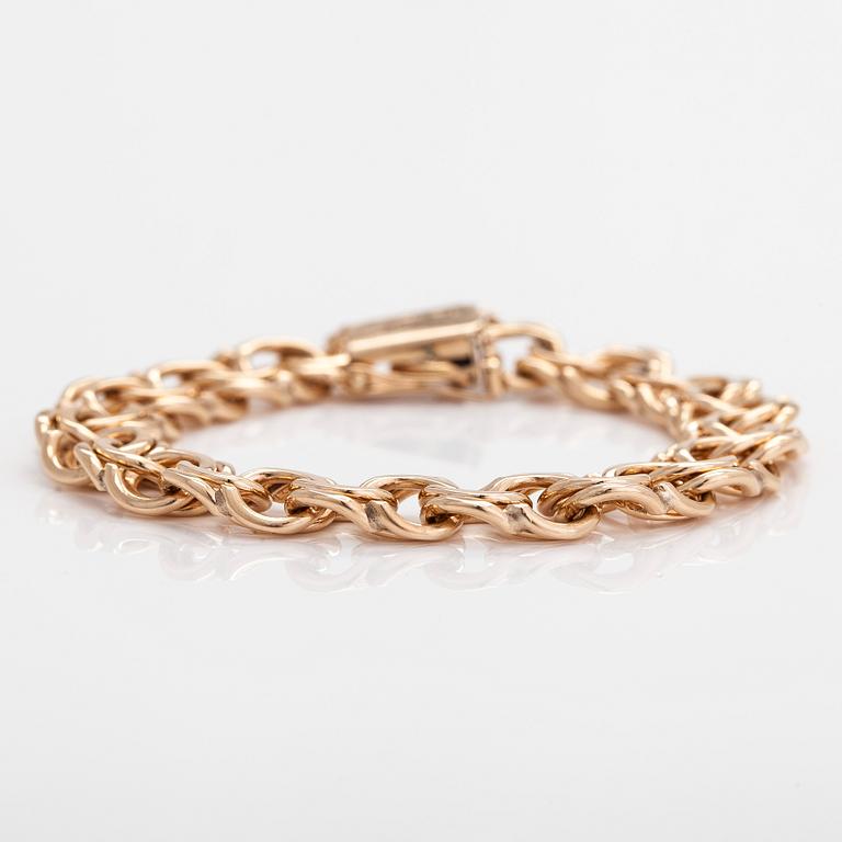 A 14K gold Bismarck link bracelet, A.Harkon Kulta, Lahti 1971.