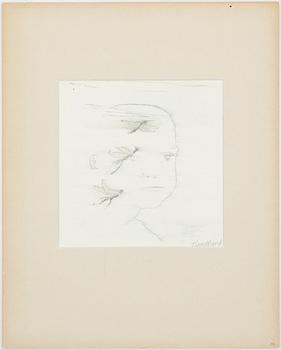 Hans Wigert, drawing, study for etching.