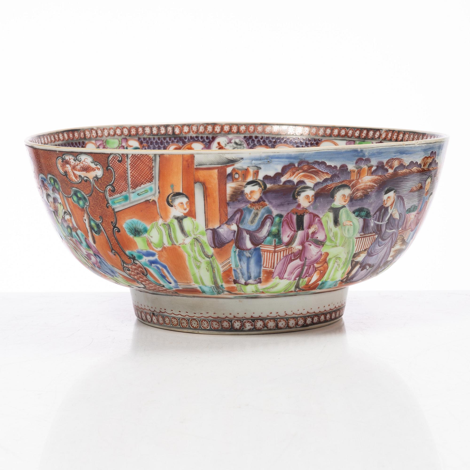 Bålskål, mandarinporslin, Kina, Qianlong (1736-95).