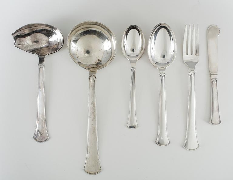 BESTICKSERVIS, 76 delar, sterlingsilver, Hans Hansen, Danmark, bland annat 1934. Vikt ca 2467g.