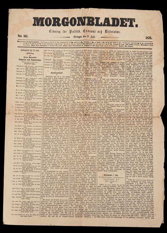 TIDNINGAR, 8 st, Hufvudstadsbladet, Helsingfors Tidningar m.fl. Helsingfors 1829-1881.