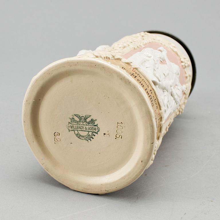 STOP, porslin och tenn, Villeroy & Boch, omkring 1900.