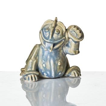 Wilhelm Kåge, two ceramic sculptures av dragons, Gustavsberg, ca 1940.