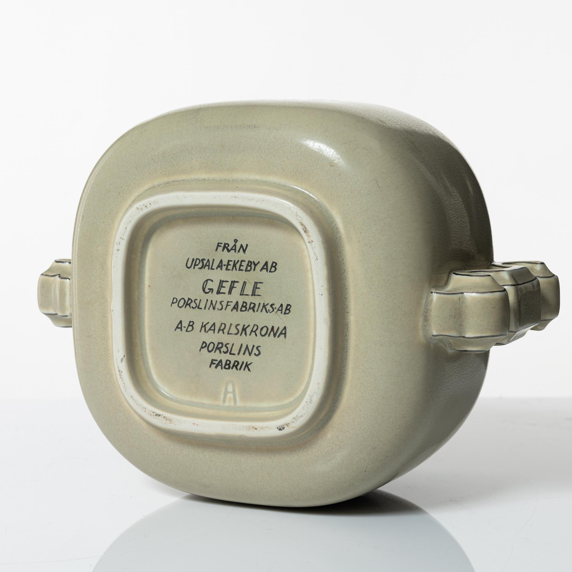 Arthur Percy, urna med lock, Upsala-Ekeby Gefle, 1930-tal.