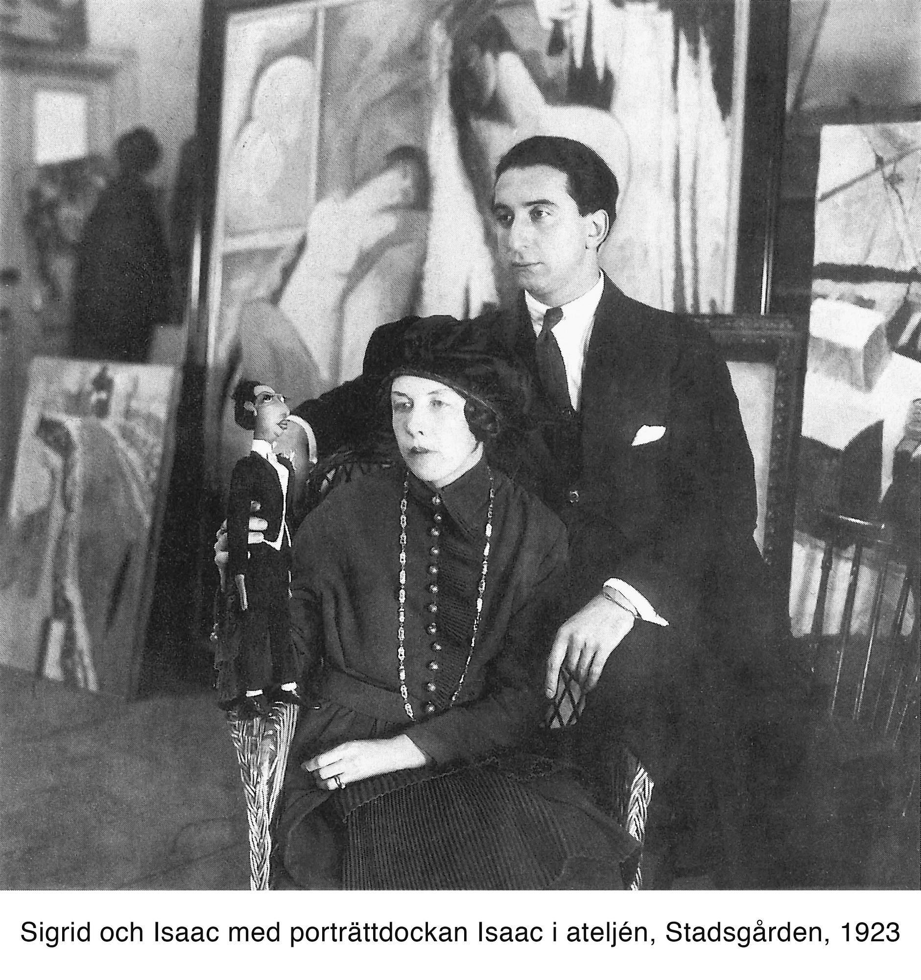 Marie Vassilieff, Puppets, two, representing Sigrid Hjertén and Isaac Grünewald.