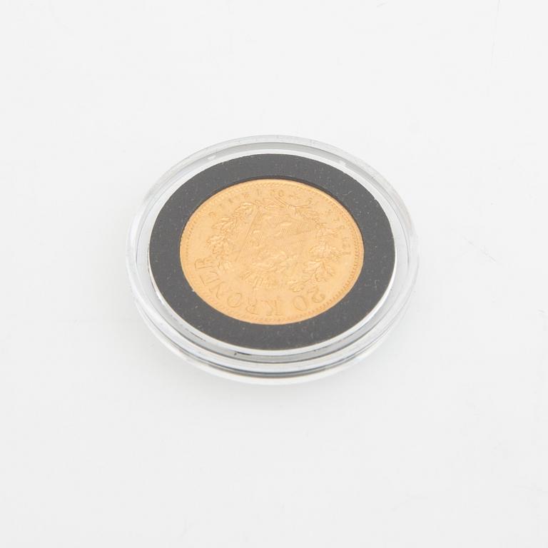 Guldmynt Norge, Oscar II 20 kr, 1902.