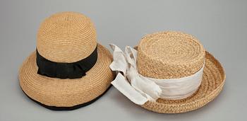 HALMHATTAR, två st, Valentino och Rodier.