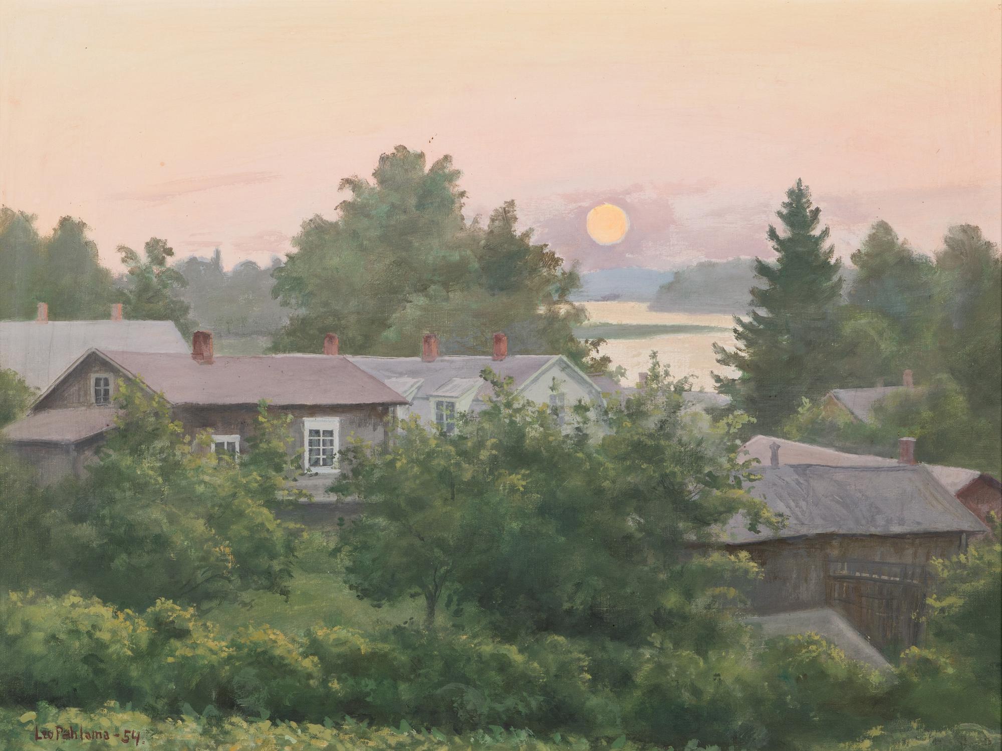 Leo Pahlama, oil on board, signed and dated-54.