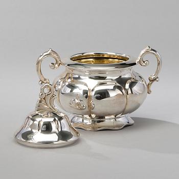 KAFFESERVIS, 3 st, silver, Helsingfors 1952. Totalvikt 1193 g.