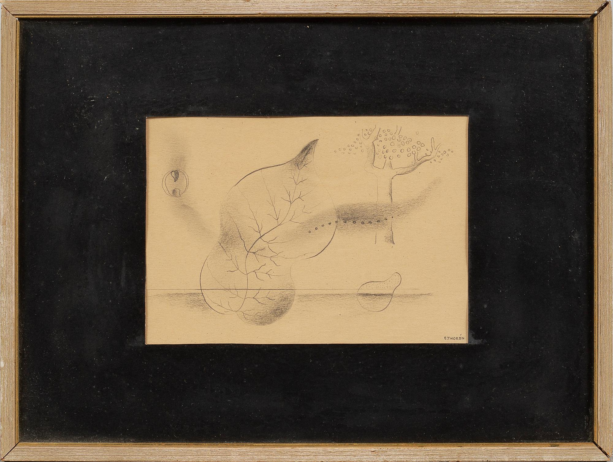 HALMSTADGRUPPEN,drawings, 2 pieces, Erik Olsson and Esaias Thorén, signed.