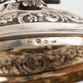 Dryckeshorn, horn och silver, Samuel Petterson & Carl Olof Holm,  Linköping, Norrköping, 1854-63.