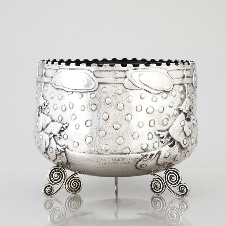 Olga Lanner, an Art Nouveau silver flower pot, Stockholm 1916.