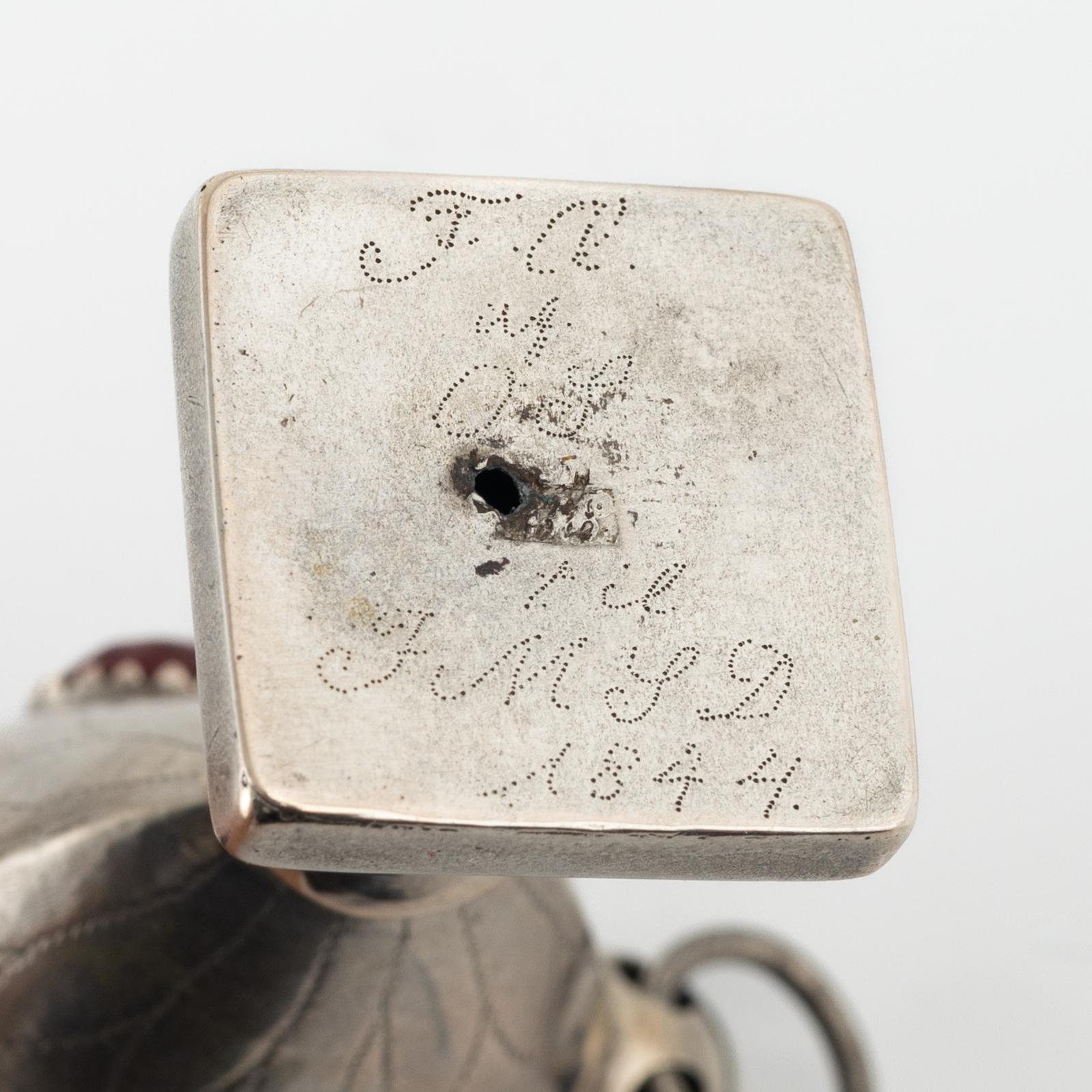 A Danish Silver Box, 'Hovedvandsegg', mark of U Stallknecht, Horsens around 1840.