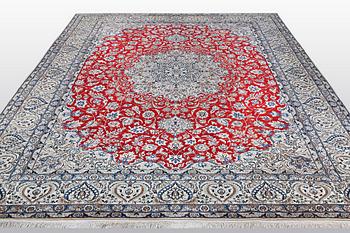 A carpet, Nain 9 LAA, part silk, ca 457 x 325 cm.