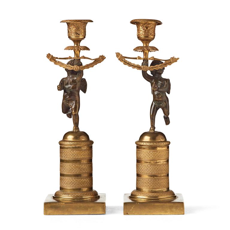 A pair of Russian Empire 1820's candlesticks.