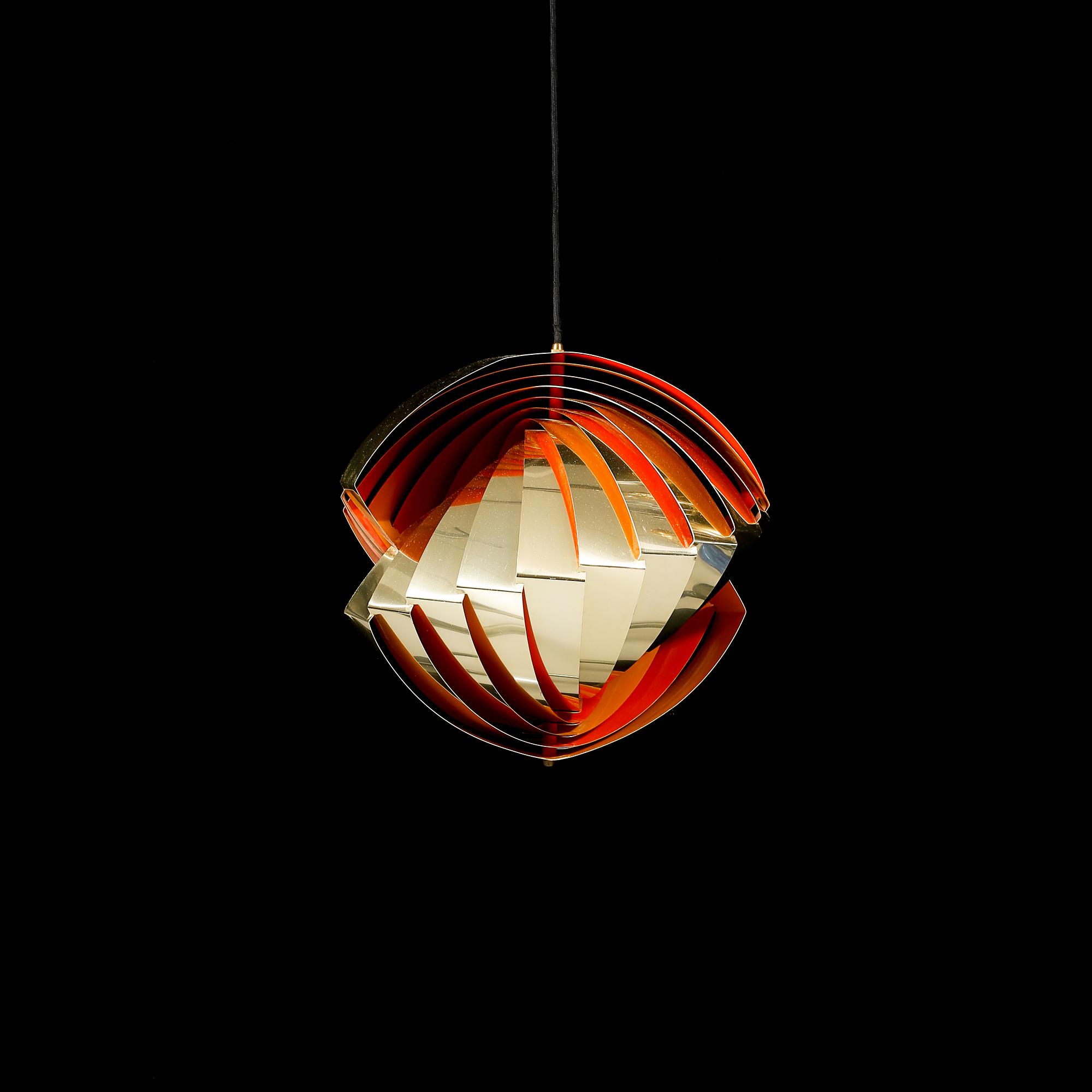 TAKLAMPA, "Konkylie" / "Tivolilampan", Louis Weisdorf, Lyfa, Danmark, 1960-tal. Höjd ca 40 cm.
