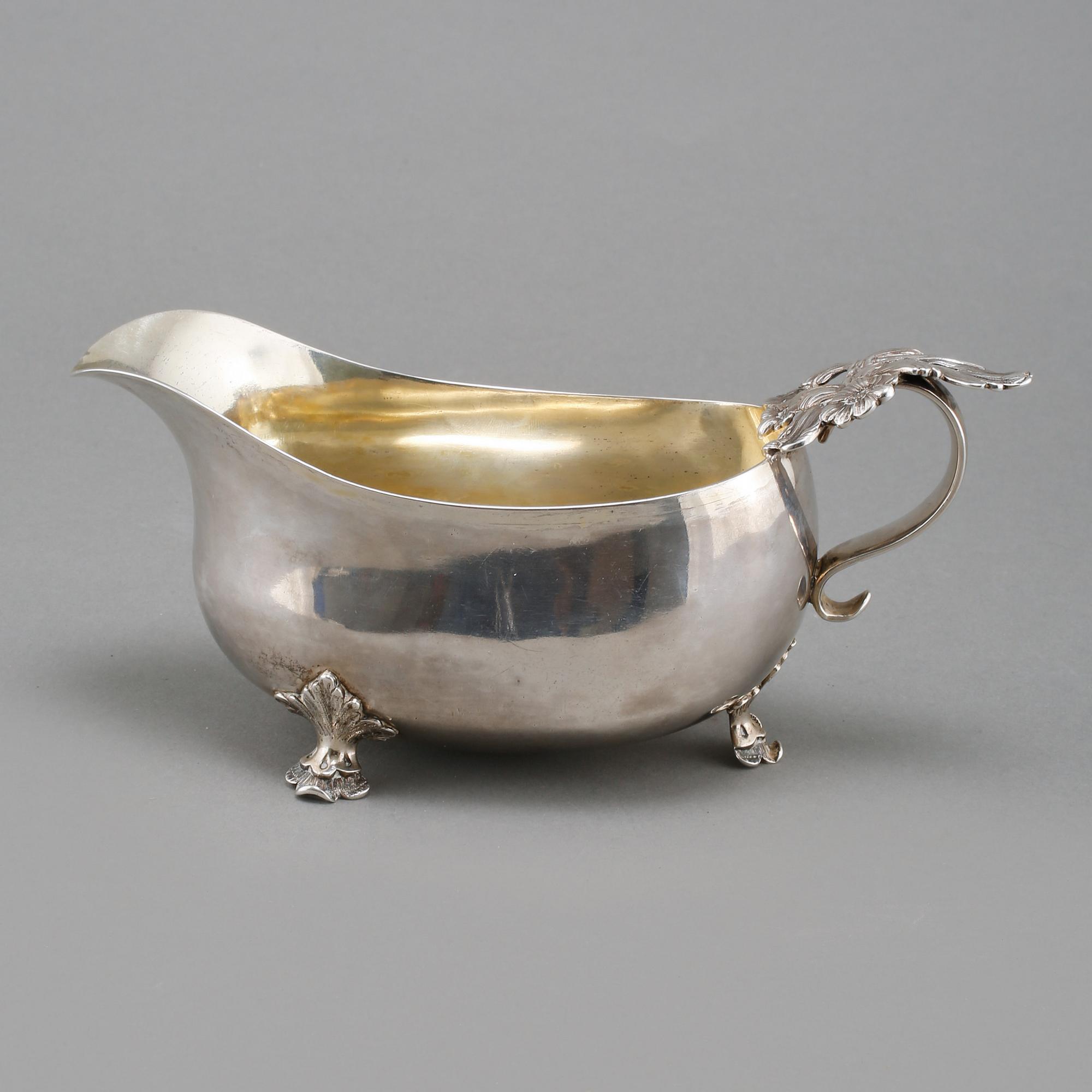 GRÄDDSNÄCKA, silver, rokoko, Hans Ekeström d y, Helsingborg 1786. Total vikt 319 gram.