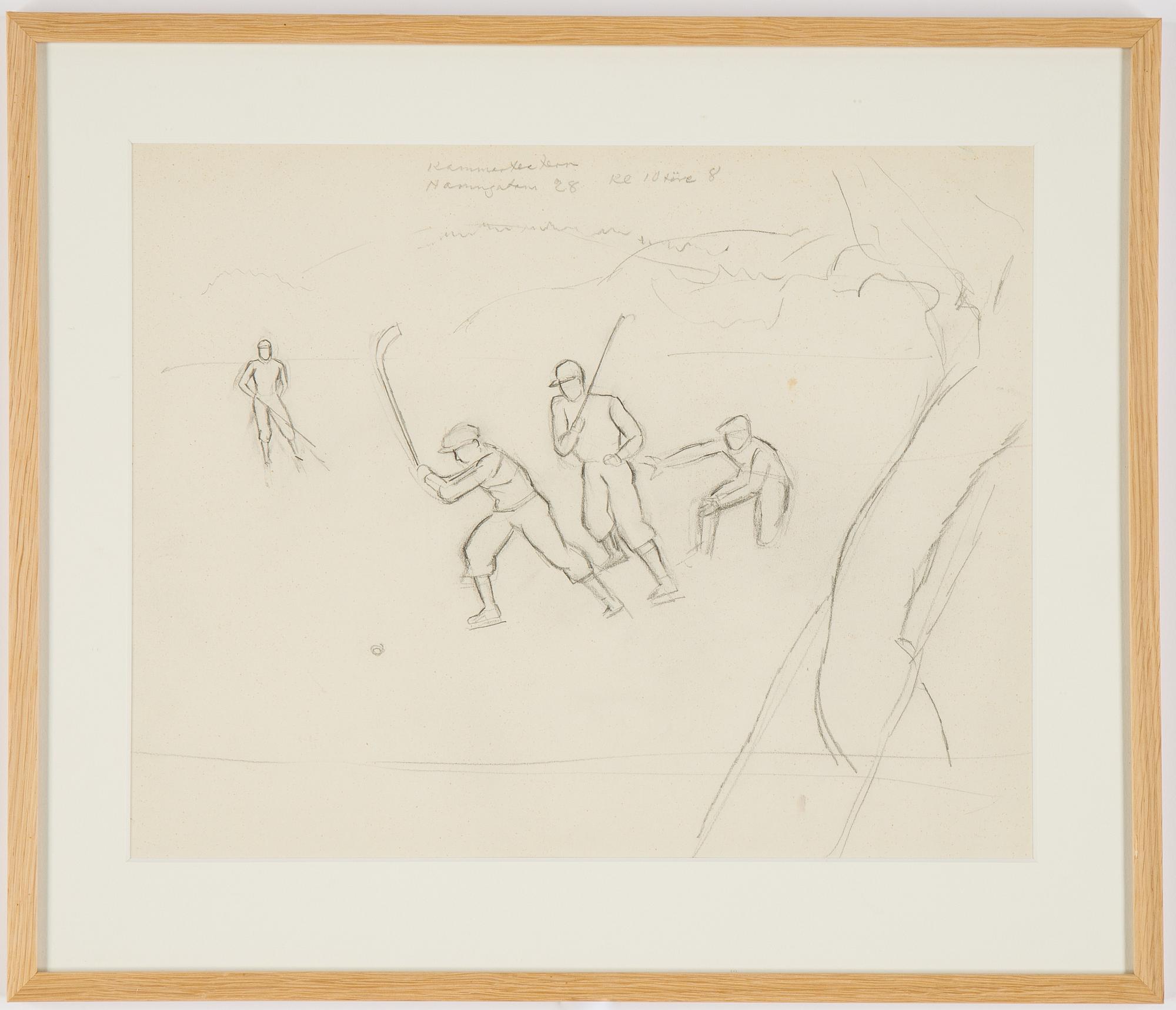 Einar Jolin, blyerts på papper, stämpelsignerad a tergo Einar Jolin.