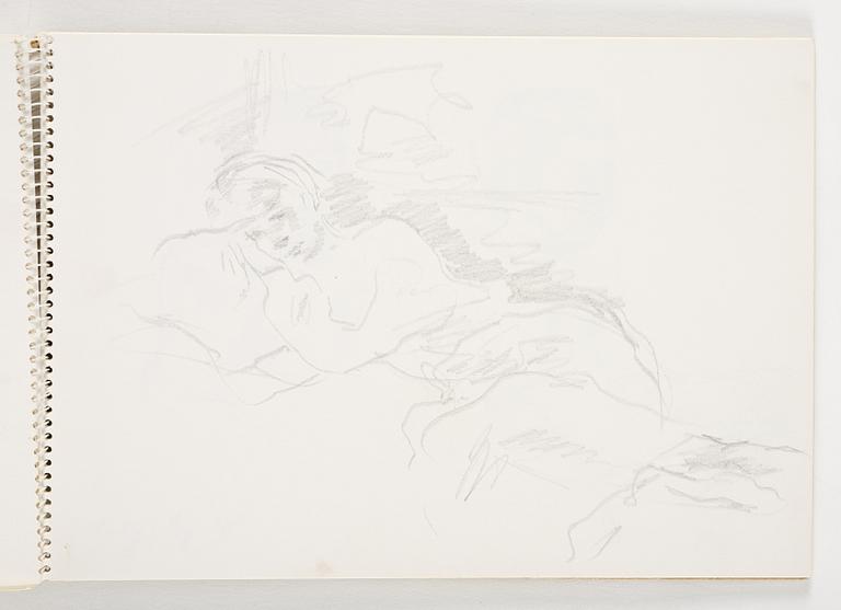 Lotte Laserstein, 3 skissblock med teckningar.