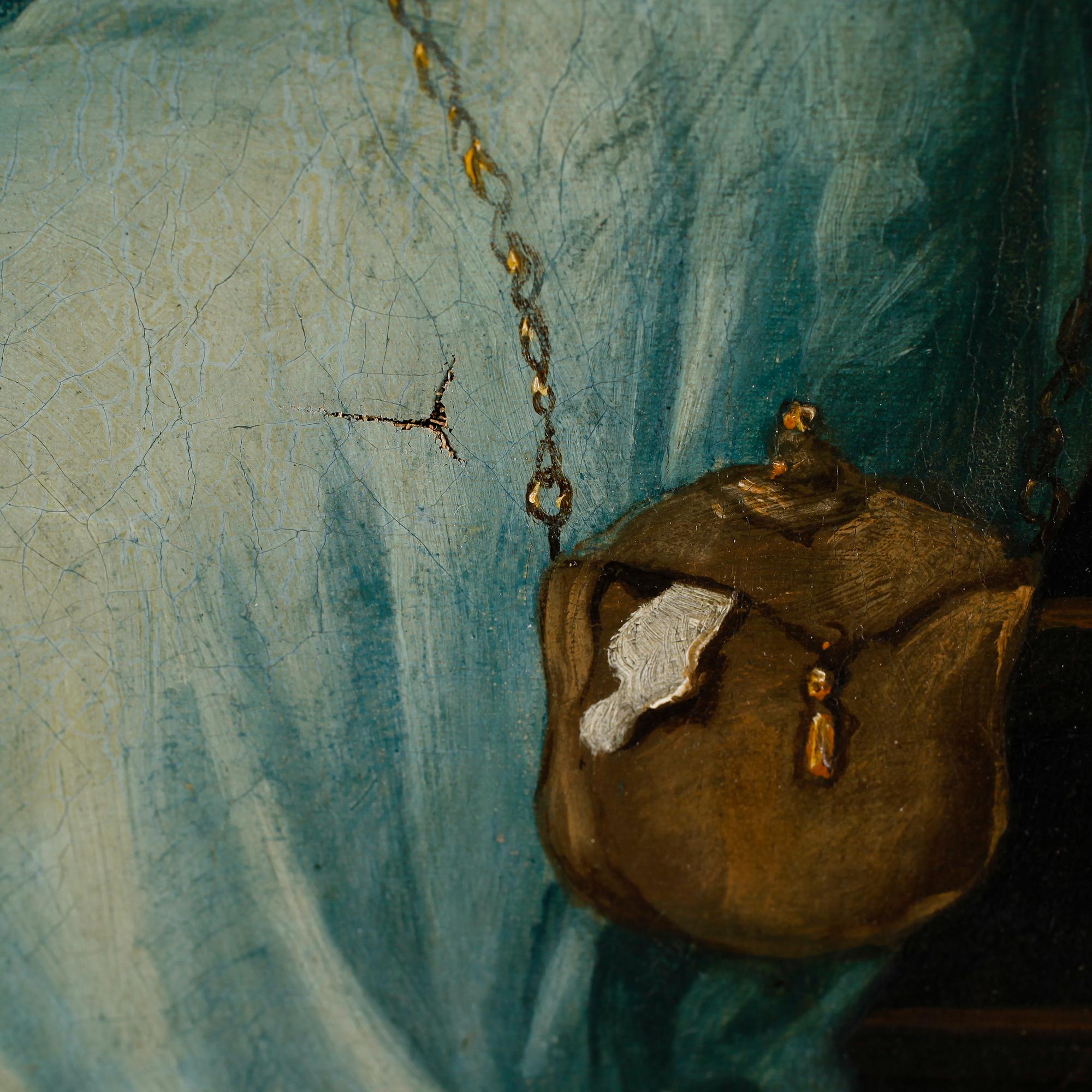 OKÄND KONSTNÄR, olja på duk, 1800-tal, otydligt signerad Lemonier.