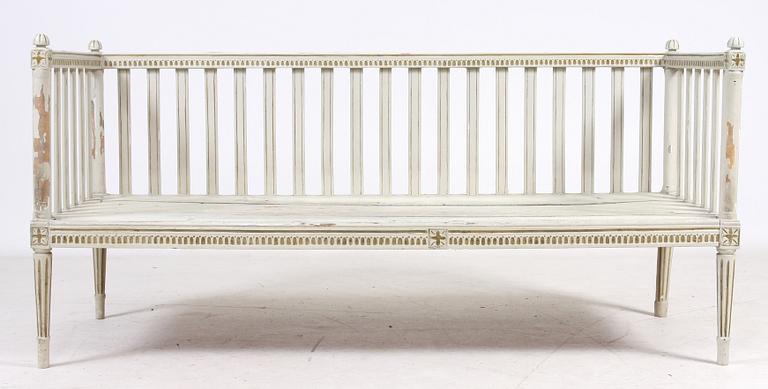 SOFFA, gustaviansk, provinstillverkad, tidigt 1800-tal.