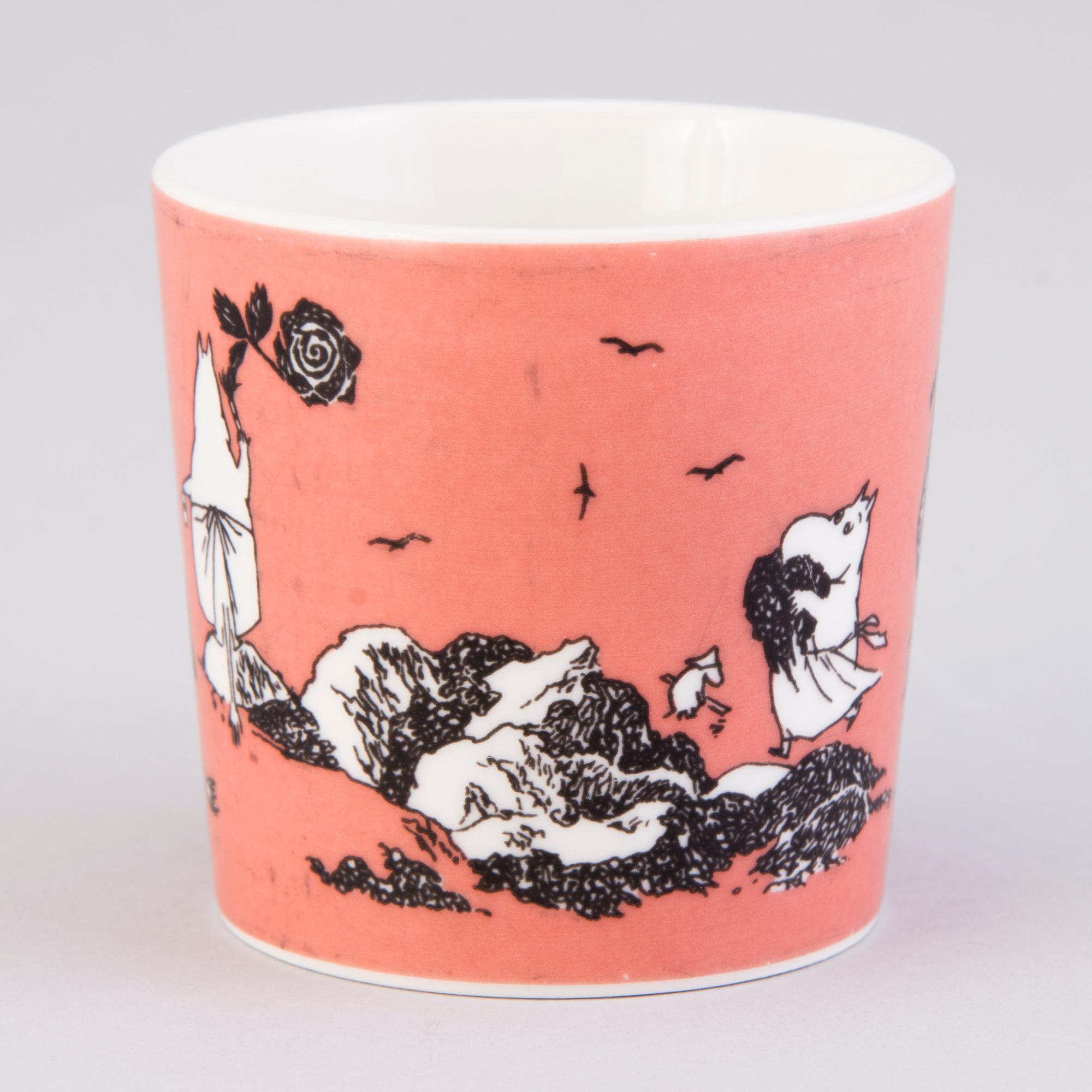 MUMINMUGG, porslin, "Mug mörk rosa",  Moomin Characters, Arabia 1991-1999.