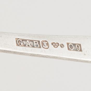 Jacob Ängman, bestickuppsättning, 60 delar, silver, modell Rosenholm, GAB, Stockholm, bl a 1966.