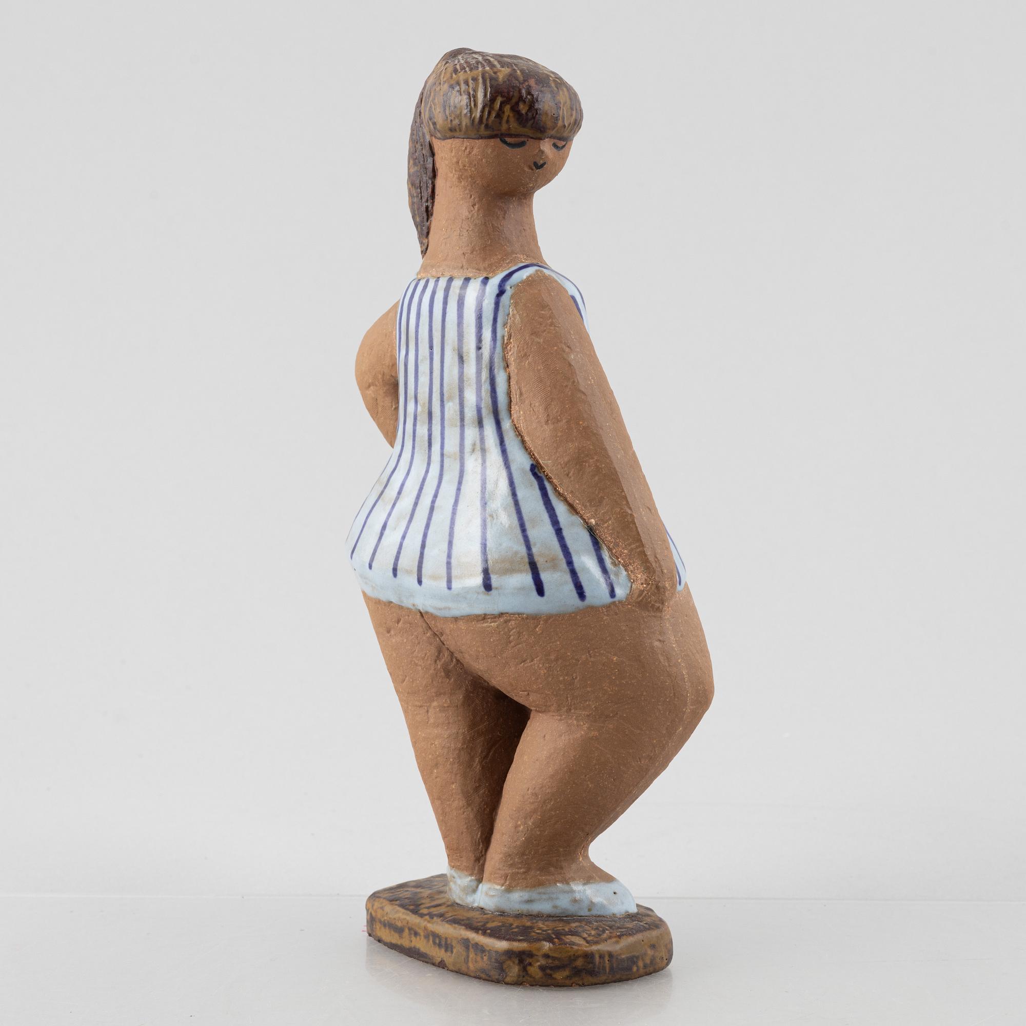 Lisa Larson, figurin, stengods, "Dora", ur serien "ABC-flickor", Gustavsberg.