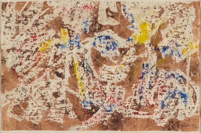 MARK TOBEY, handkolorerad monotyp, signerad MT och daterad -60.