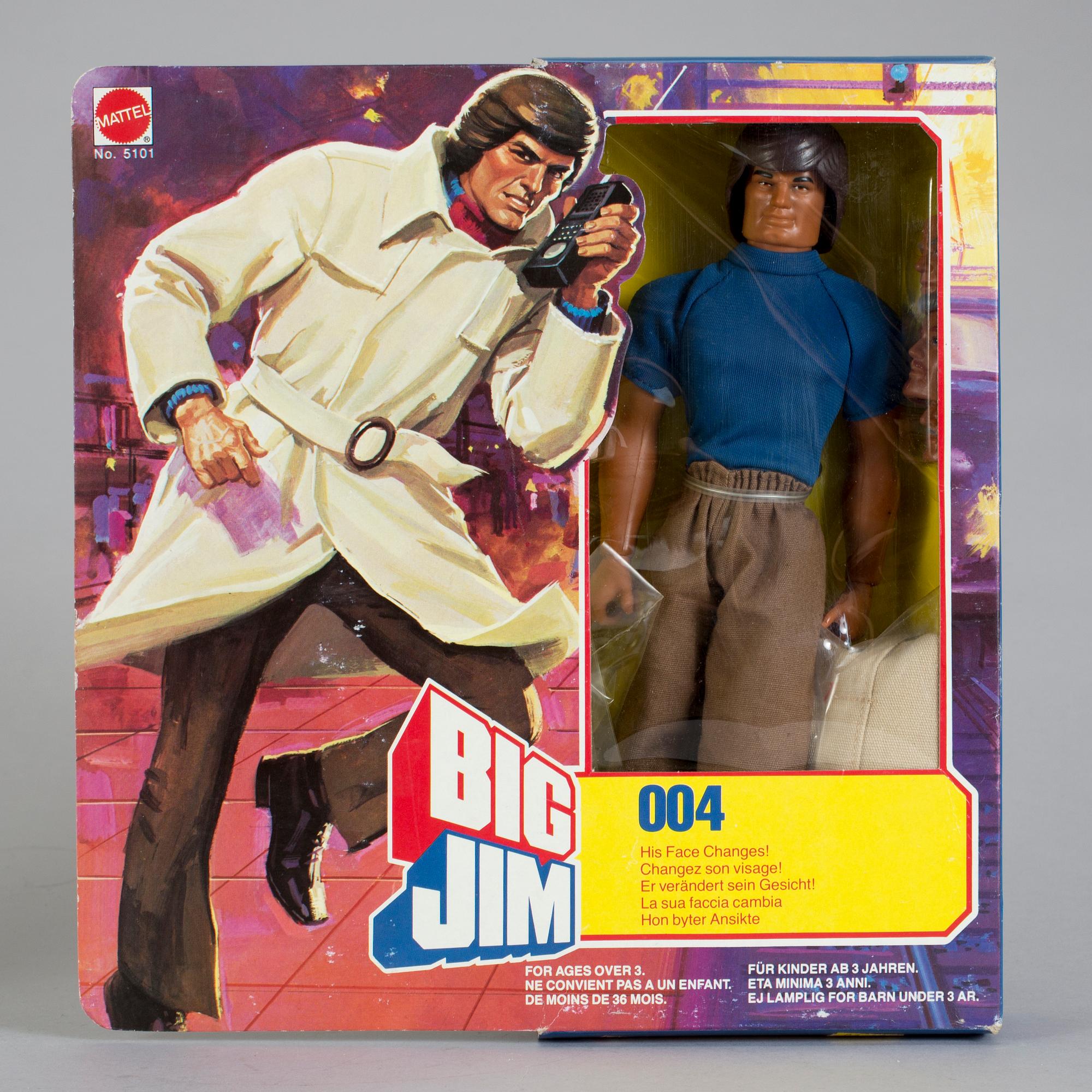 BIG JIM, Boris och 004 i förpackningar, Mattel, 1981.
