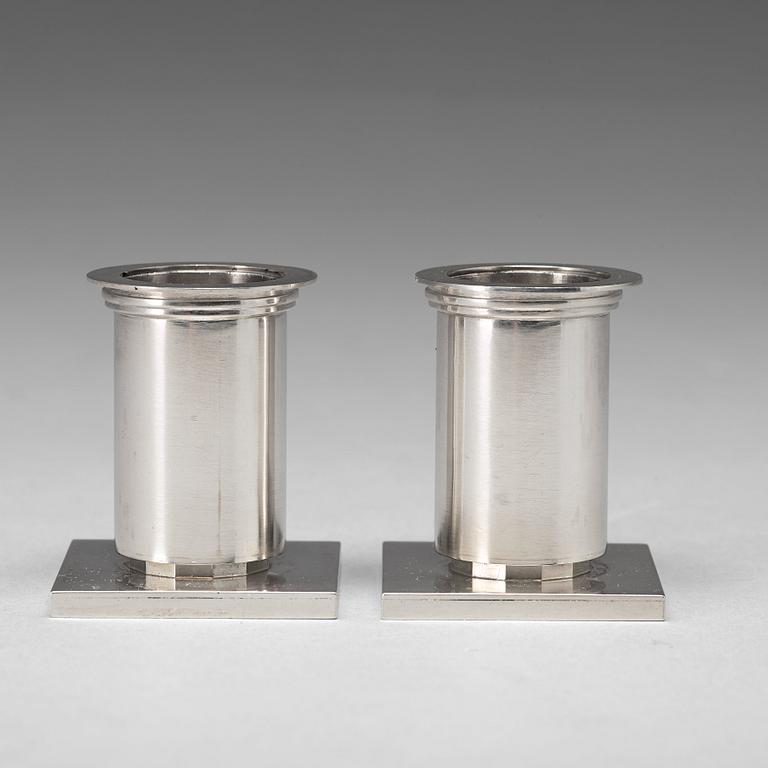 Wiwen Nilsson, a pair of candlesticks, Lund 1943, sterling.