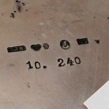 PARTI SILVER, 6 delar, bl a GAB Stockholm 1938, tot ca 760 g.