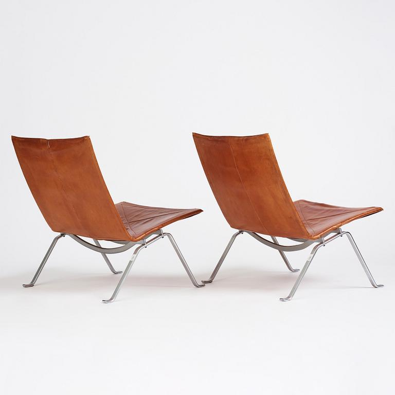 Poul Kjaerholm, fåtöljer, ett par, "PK22", E Kold Christensen, Danmark.
