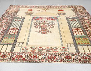 Matto, antique Heriz, figural, probably, ca 361-368 x 294,5 cm.