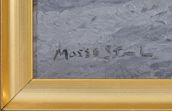 MOSSE STOOPENDAAL, olja på pannå, sign.