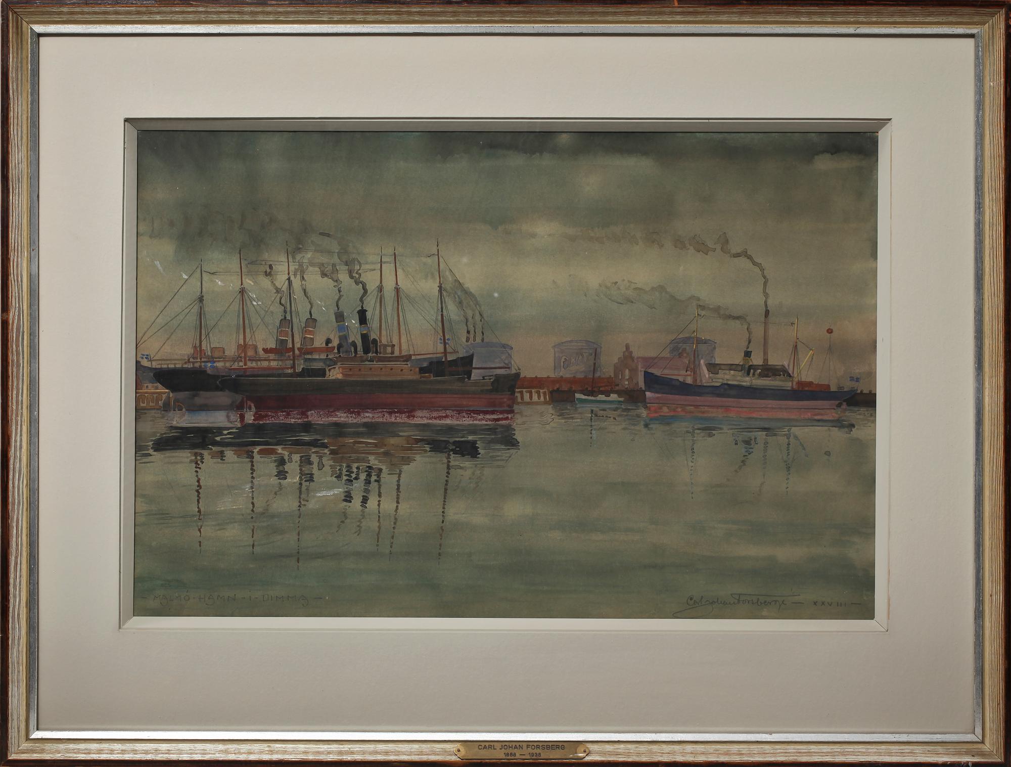 CARL JOHAN FORSBERG, akvarell, sign.