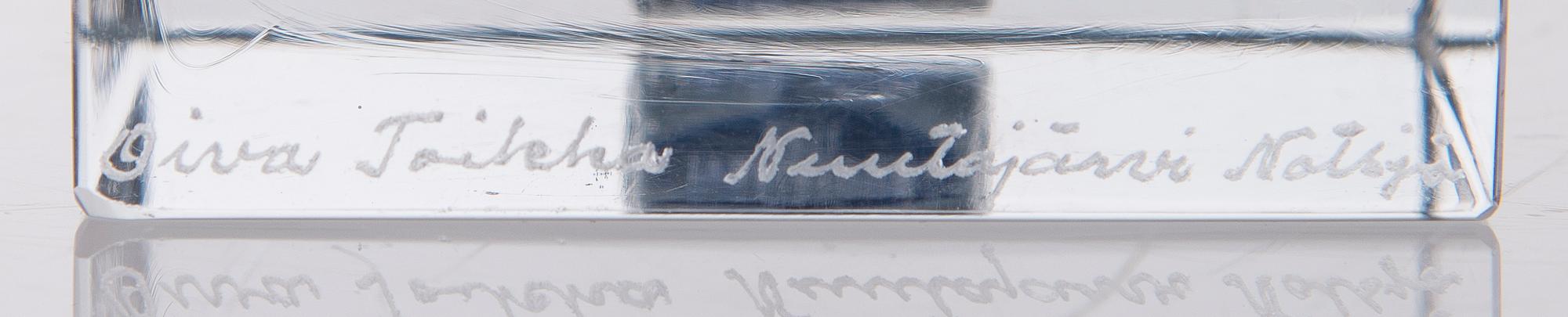 OIVA TOIKKA, KUUTIO, lasia, Olympialaiset 1980, signeerattu Oiva Toikka Nuutajärvi Notsjö.